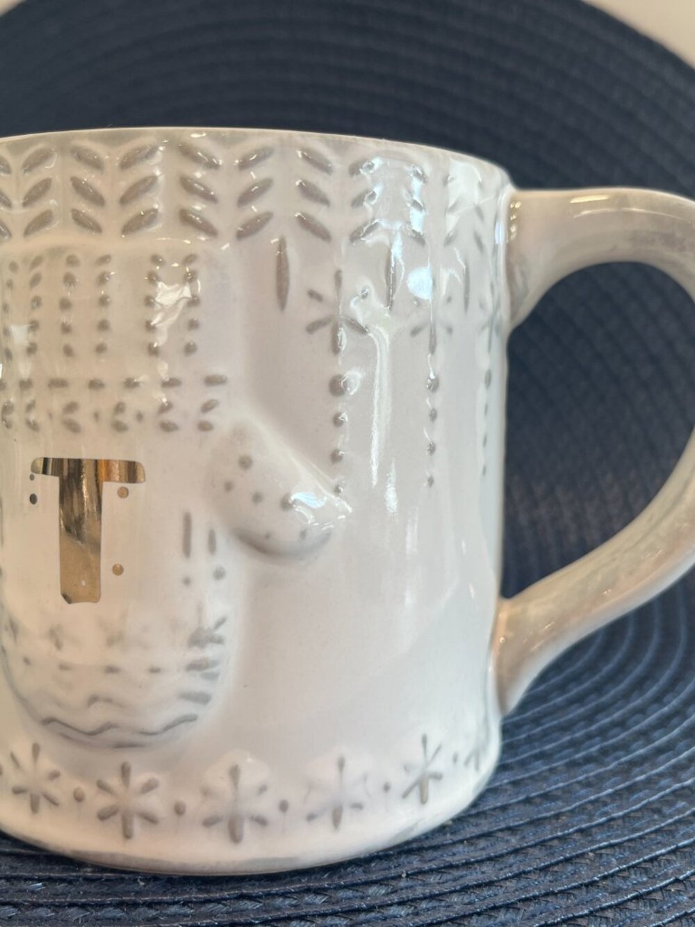 Anthropologie Snowcap Holiday Monogram T Mug - Picture 2 of 6